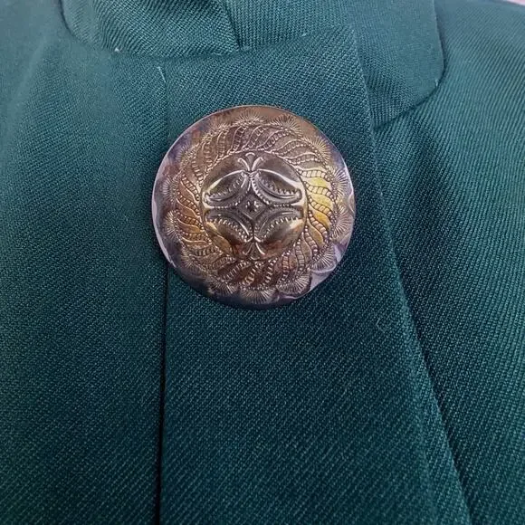 Vintage Ann Tobias Emerald Green Coat Women’s Size 4 Tailored Jacket - Picture 3 of 7